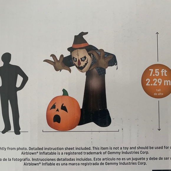 Airblown Inflatable Halloween Hunched Scarecrow - Picture 4 of 4